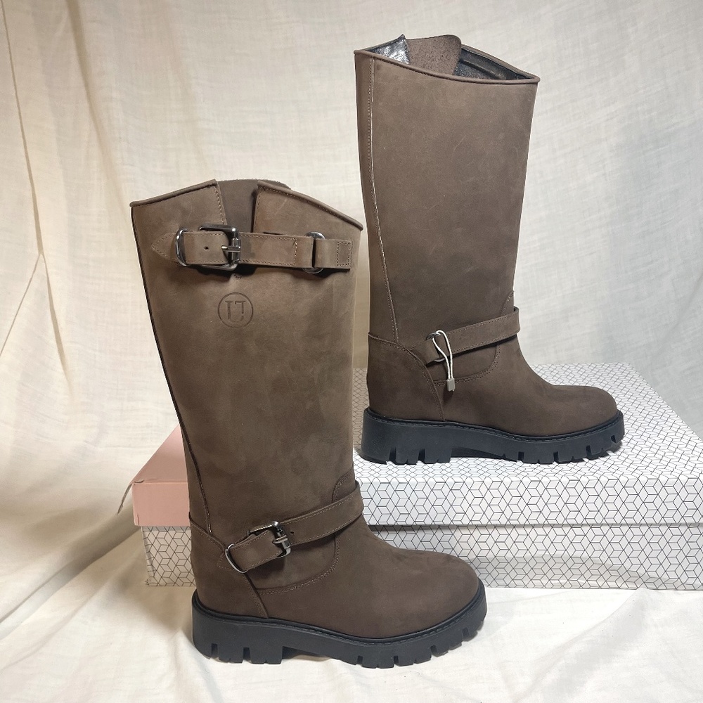 UnLace Olympia/53-SA Women’s Brown Leather Boots. Side Buckles Made in Italy 6